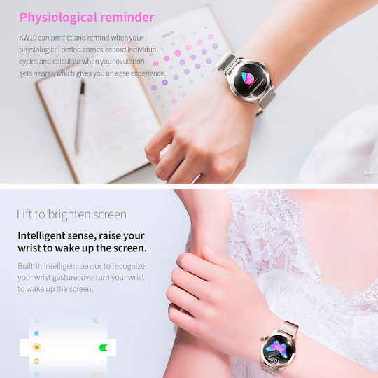 KW10 Smartwatch με Παλμογράφο (Ασημί)