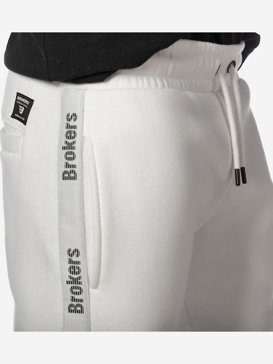 Sweatpants with Elastic White
