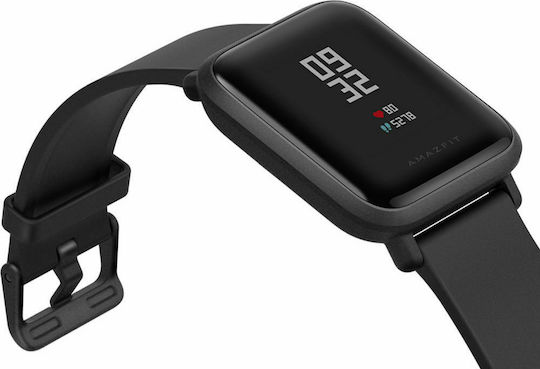 Amazfit Bip U 41mm Αδιάβροχο Smartwatch με Παλμογράφο (Μαύρο)