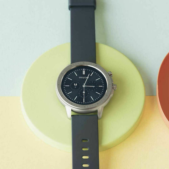 Oozoo Q00315 45mm Smartwatch με Παλμογράφο (Ασημί)