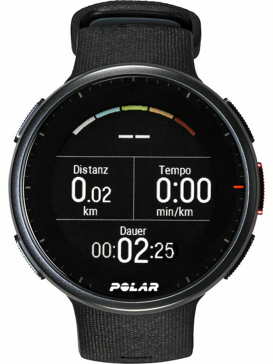 Polar Vantage V2 Aluminium 47mm Αδιάβροχο Smartwatch με Παλμογράφο (Μαύρο)
