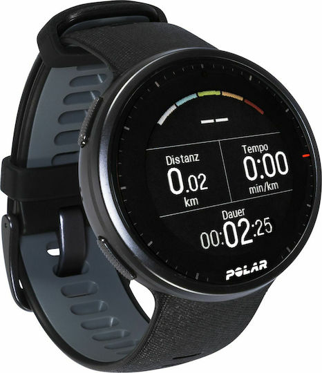 Polar Vantage V2 Aluminium 47mm Αδιάβροχο Smartwatch με Παλμογράφο (Μαύρο)