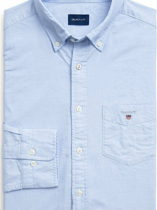Long-sleeved Cotton Shirt Light Blue
