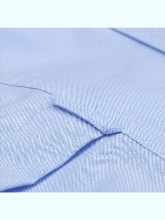 Long-sleeved Cotton Shirt Light Blue