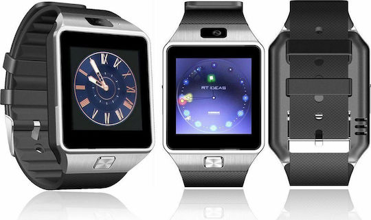 DZ09 43mm Smartwatch με SIM (Ασημί)