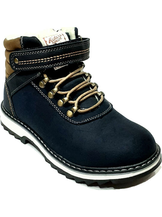 Oscal Kids Leather Boots Navy Blue