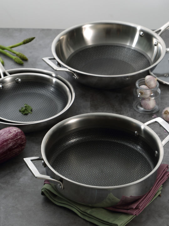 MasterPro Hi-Tech3 Wok made of Stainless Steel with Non-Stick Coating 28cm