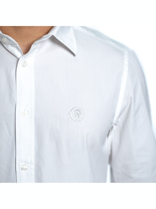 S Bill Long-sleeved Cotton Shirt White