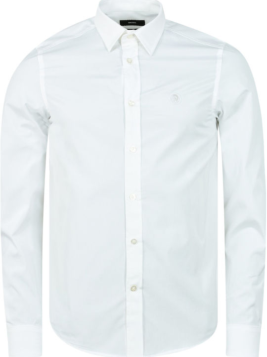 S Bill Long-sleeved Cotton Shirt White