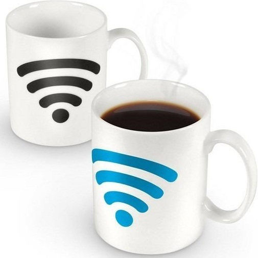 Hot Spot WiFi Wärmeempfindliche Porzellan Tasse Weiß 300ml