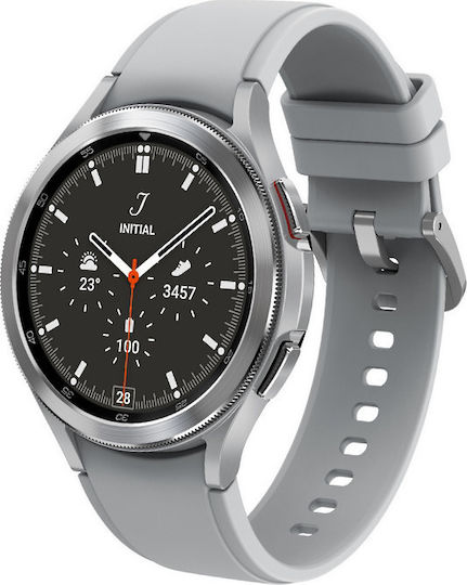 Samsung Galaxy Watch4 Classic Bluetooth Stainless Steel 46mm Waterproof with Heart Rate Monitor (Silver)