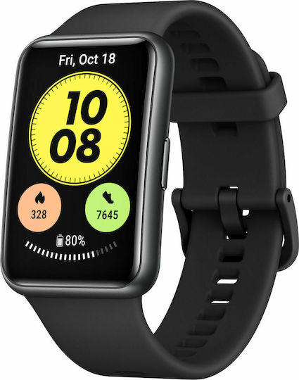 Huawei Watch Fit 46мм Водоустойчив с Пулсомер (Графитно черно)