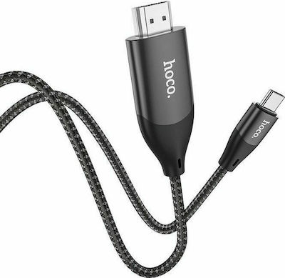 Hoco UA16 Cable HDMI male - USB-C male 2m Γκρι