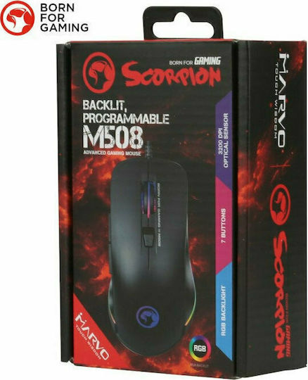 Marvo M508 RGB Gaming Mouse 3200 DPI Black