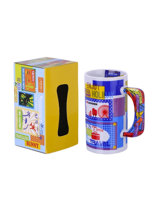 SP Souliotis Enjoy Holiday Cană din Porțelan Multicoloră 570ml