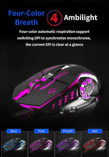 Aula Mountain S20 RGB Gaming Ποντίκι Μαύρο