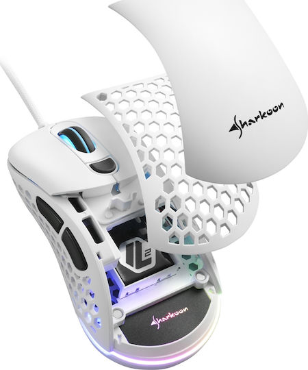 Sharkoon Light² 200 RGB Gaming Gaming Maus 16000 DPI Weiß