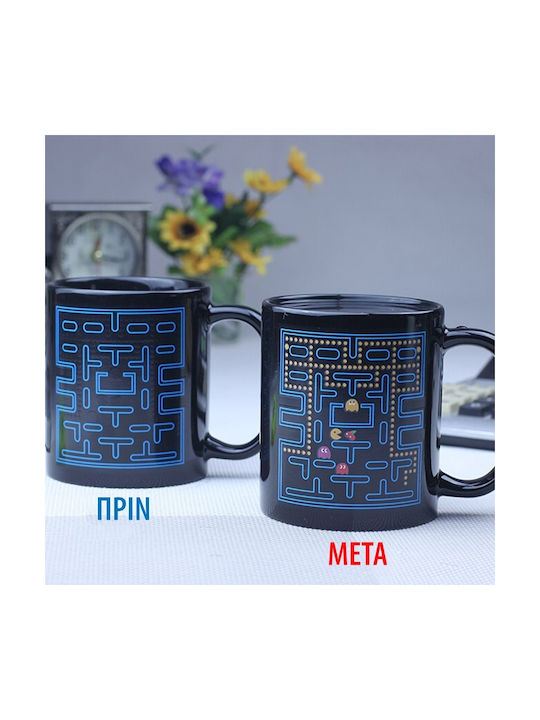 Paladone Pac Man Чаша с Промяна на Топлината Керамична Черна 330ml