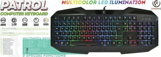 Rebeltec Patrol Gaming Πληκτρολόγιο με RGB φωτισμό (Αγγλικό US)