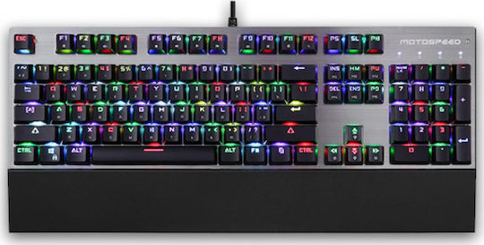 Motospeed CK108 Gaming Μηχανικό Πληκτρολόγιο με Outemu Blue διακόπτες και RGB φωτισμό (Ελληνικό) Γκρι