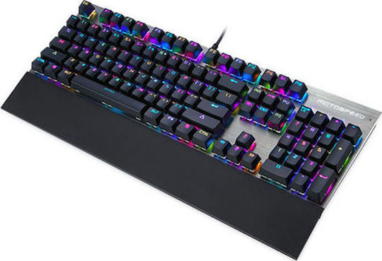 Motospeed CK108 Gaming Μηχανικό Πληκτρολόγιο με Outemu Blue διακόπτες και RGB φωτισμό (Ελληνικό) Γκρι