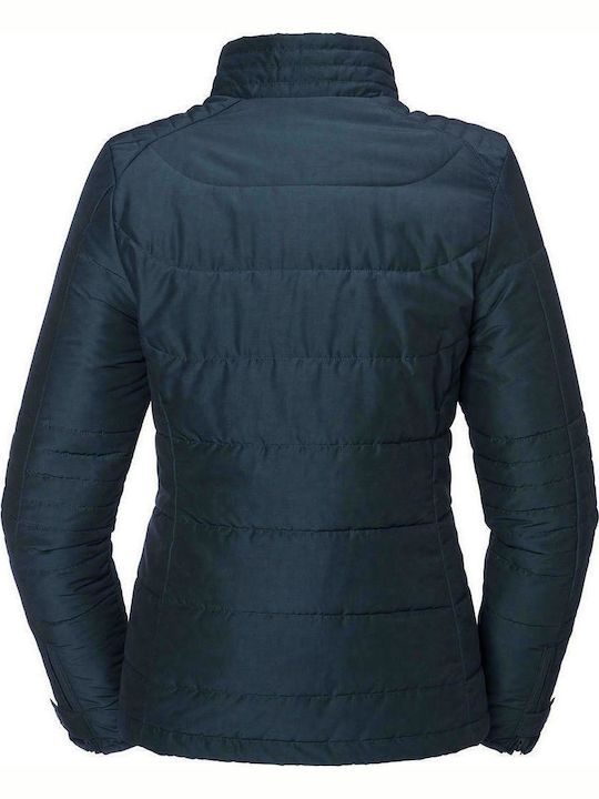 Russell Athletic Women's Short Sports Jacket Waterproof for Winter Navy Blue