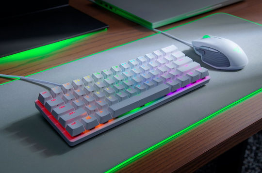 Razer Huntsman Mini Gaming Mechanical Keyboard 60% with Razer Clicky switches and RGB lighting (English US) White