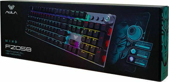 Aula F2058 Gaming Μηχανικό Πληκτρολόγιο με Custom Blue διακόπτες και RGB φωτισμό (Αγγλικό US)
