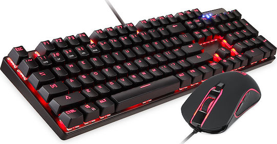 Motospeed CK888 Gaming Mechanical Keyboard Set with Outemu Blue switches and RGB lighting & Mouse (English US) Gray