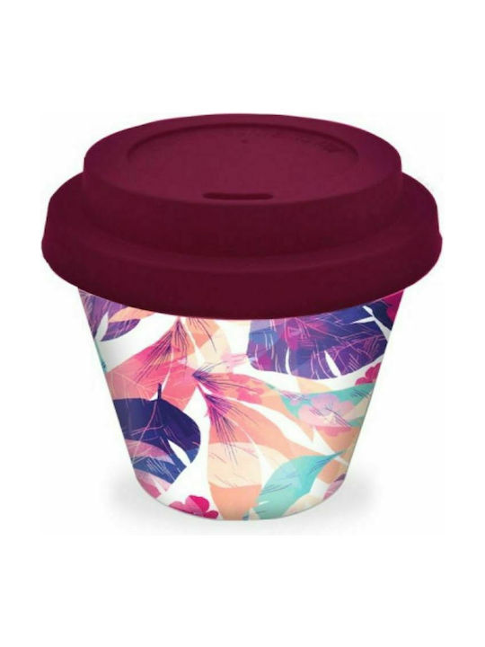 iDrink Flowers Чаша Бамбук с Капак Розов 90мл