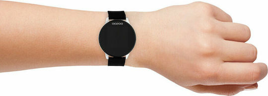 Oozoo Q00113 Stainless Steel 43mm Smartwatch με Παλμογράφο (Μαύρο)