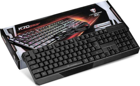 Motospeed K70 Gaming-Tastatur Volle Größe mit beleuchteten Tasten (Englisch US) Schwarz