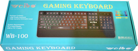 Weibo WB-100 Dark Hero Gaming Tastatură cu iluminare RGB (Engleză US)