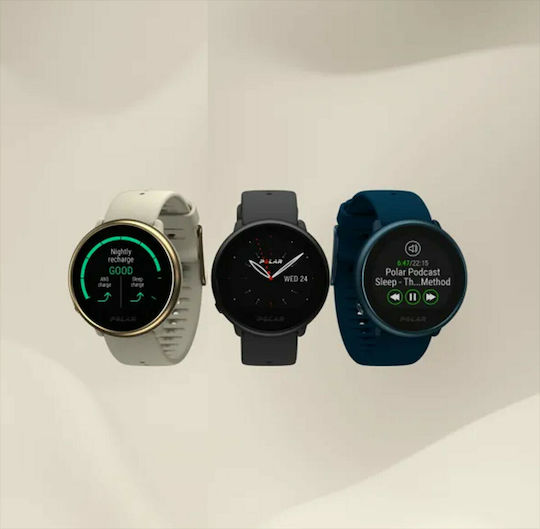 Polar Ignite 2 Stainless Steel 43mm Waterproof Smartwatch with Heart Rate Monitor (Champagne)