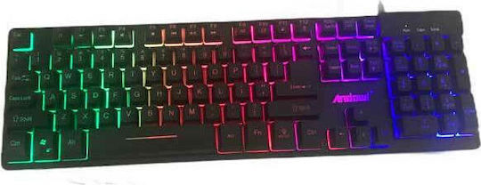 Andowl Q-803 Σετ Gaming Πληκτρολόγιο με RGB φωτισμό & Ποντίκι (Αγγλικό US) Γκρι
