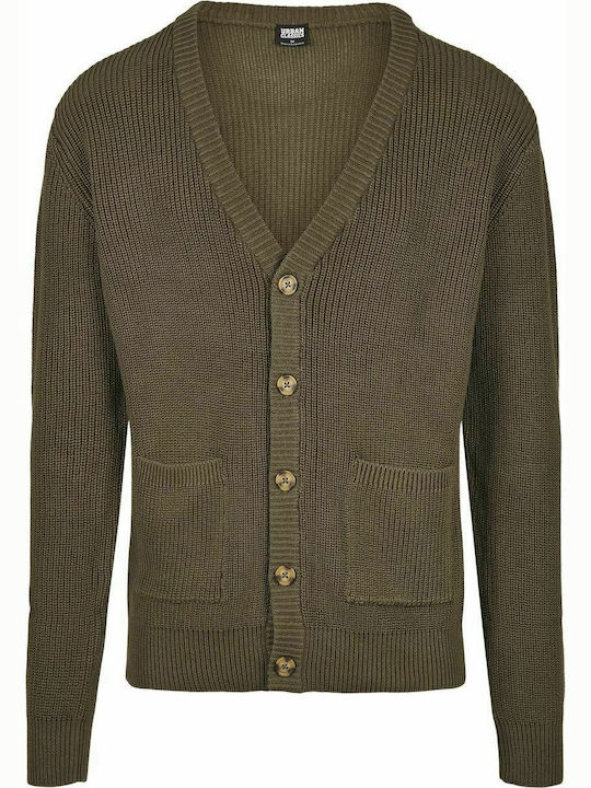 Herren Strickjacke mit Knöpfen Khaki