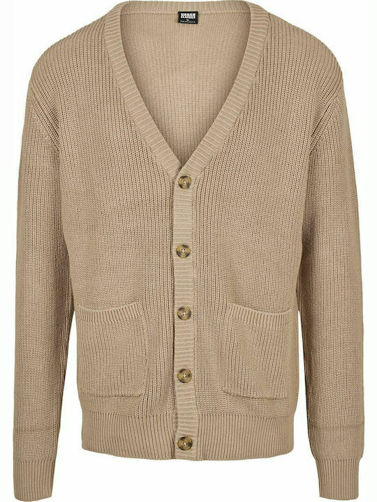 Herren Strickjacke mit Knöpfen Warm Sand