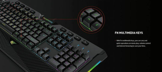 Havit KB486L Gaming Keyboard with RGB lighting (English US)
