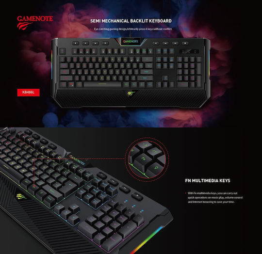 Havit KB486L Gaming Keyboard with RGB lighting (English US)