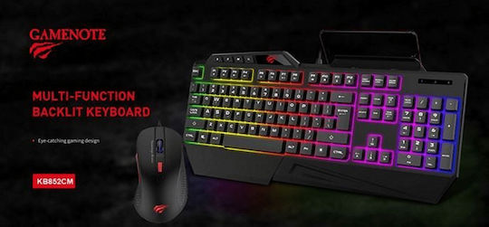 Havit KB852CM Set Σετ Gaming Πληκτρολόγιο με RGB φωτισμό & Ποντίκι (Αγγλικό US)