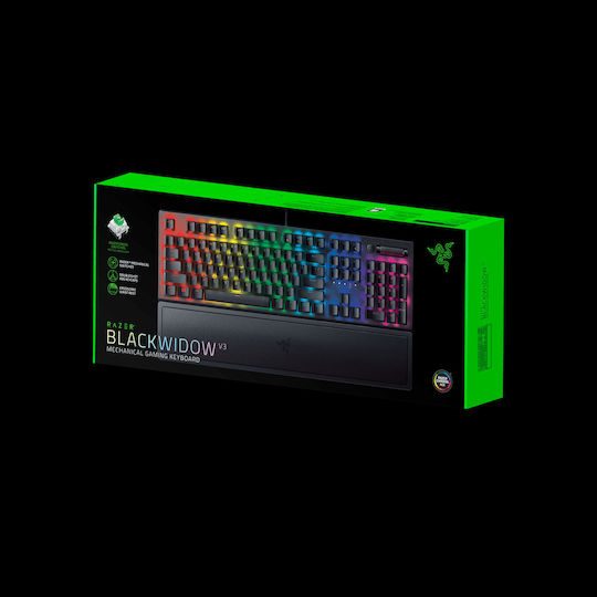 Razer BlackWidow V3 Gaming Mechanical Keyboard with Razer Green switches and RGB lighting (Greek)