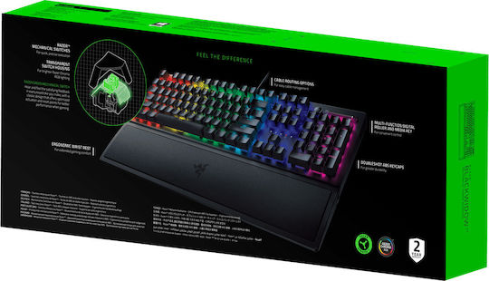 Razer BlackWidow V3 Gaming Mechanical Keyboard with Razer Green switches and RGB lighting (Greek)