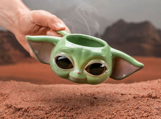 Paladone Star Wars The Mandalorian The Child Shaped Κούπα Κεραμική Πράσινη 350ml
