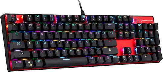 Motospeed Inflictor CK104 Gaming Mechanical Keyboard with Outemu Red switches and RGB lighting (Greek) Red