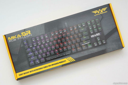 Armaggeddon MKA-5R Falcon Gaming Mechanical Keyboard Tenkeyless with Custom Blue Switches and RGB Lighting English US