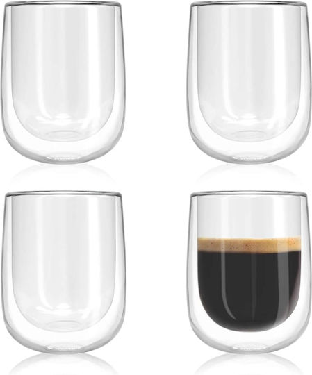 Navaris Cană Sticlă Transparentă 350ml 4buc