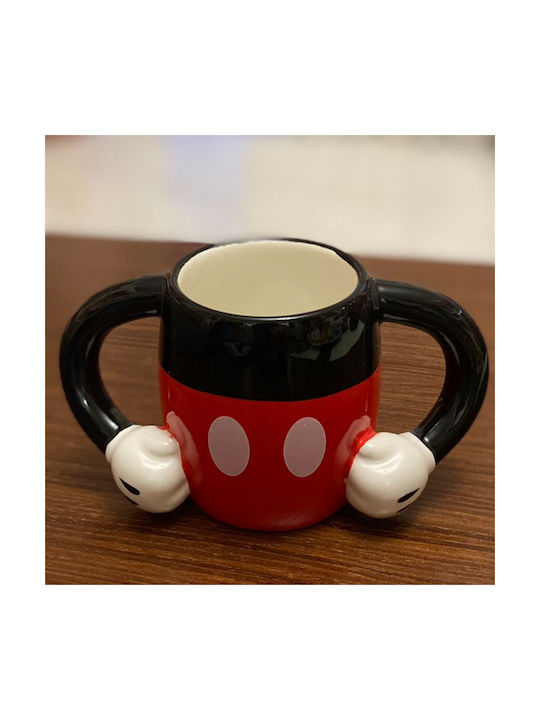 Stor 3D Mickey Body Mug Ceramic Black 325ml