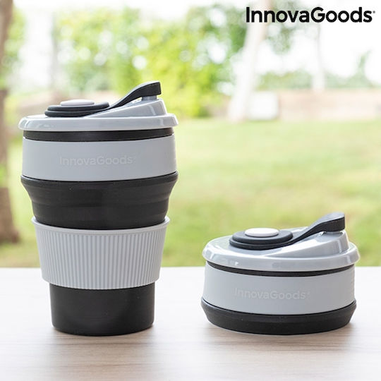 InnovaGoods Flahsie Чаша Пластмаса с Капак Сив 350мл