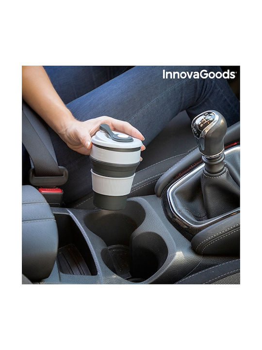 InnovaGoods Flahsie Becher Kunststoff mit Deckel Gray 350ml
