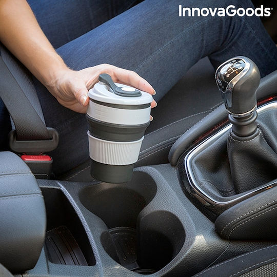 InnovaGoods Flahsie Чаша Пластмаса с Капак Сив 350мл